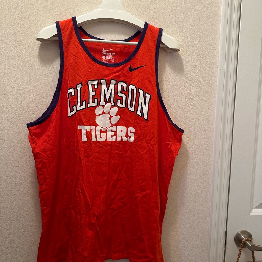 Nike Orange Clemson Tigers Sleeveless Tank with Navy Trim